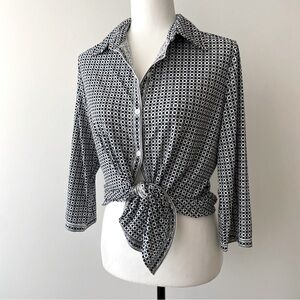 Max Studio | Geometric Button Down Shirt